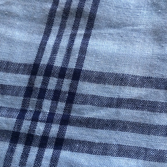 Southern Tide Blue Plaid Button-Down Shirt Trim-Fit Men’s Size L 100% Linen Top - Picture 6 of 16